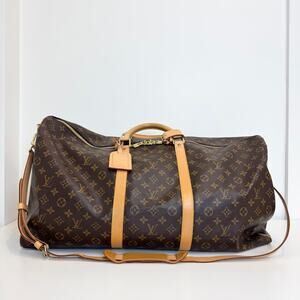 Louis Vuitton Monogram Canvas Keepall Bandouliere 60 Large Travel Duffle Bag LV